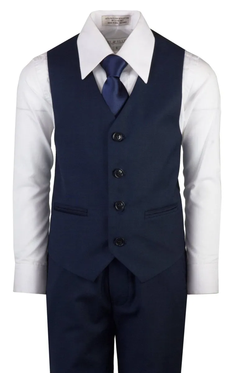 Navy Blue Slim Fit Religious Suit Neck Tie Toddlers Boys and Youth Sizes