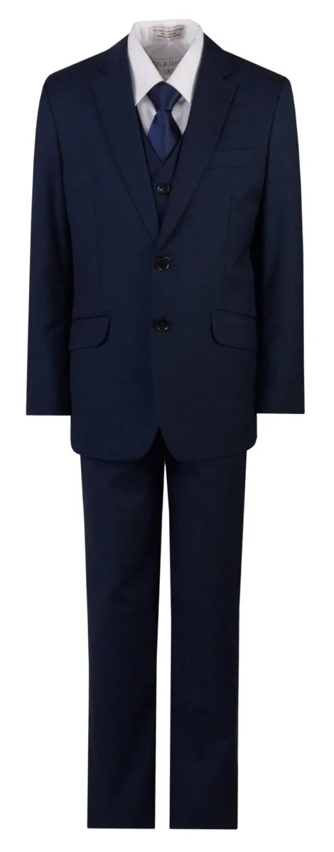 Navy Blue Slim Fit Religious Suit Neck Tie Toddlers Boys and Youth Sizes