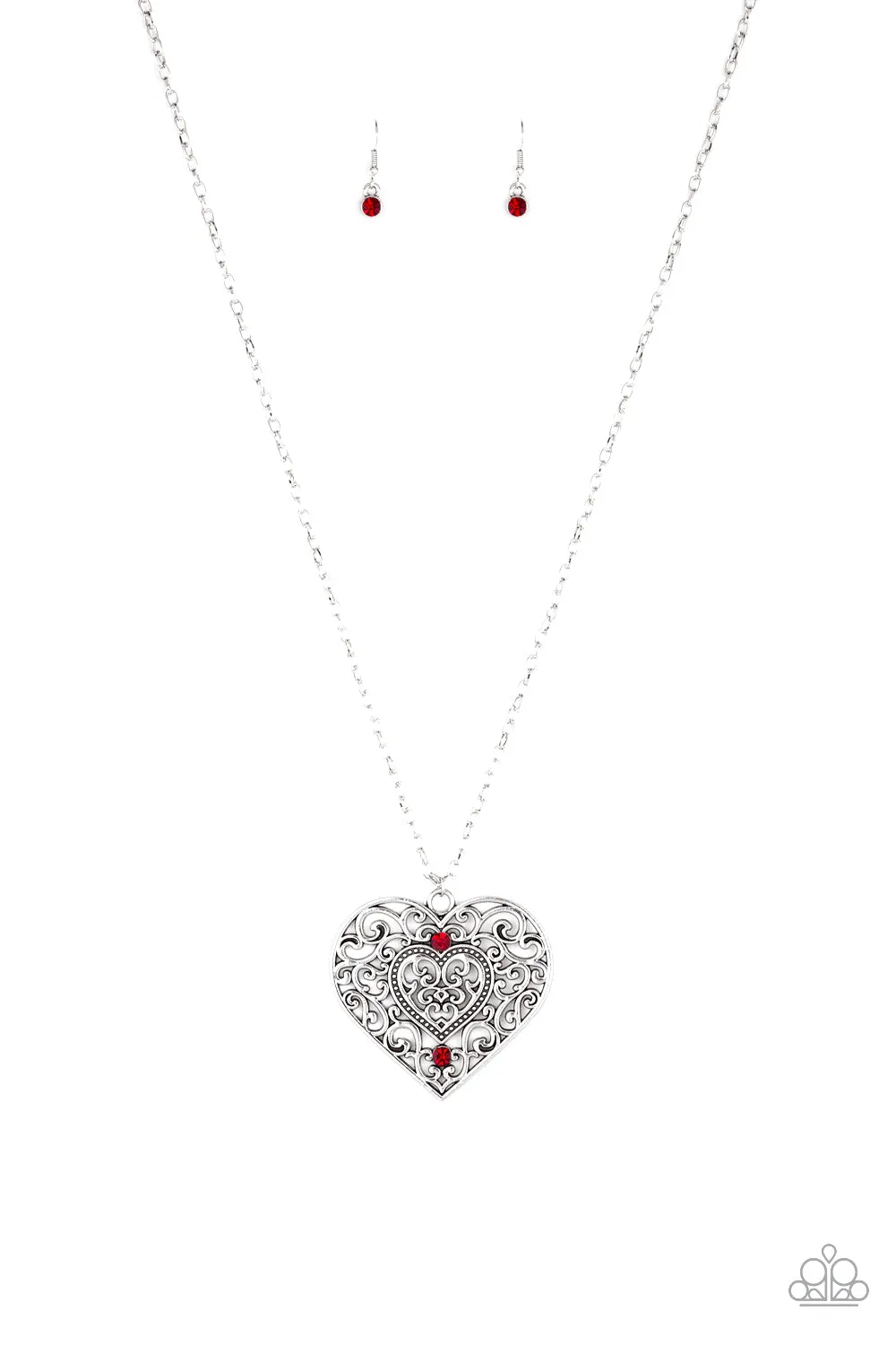 Paparazzi Classic Casanova - Red Heart Long Necklace