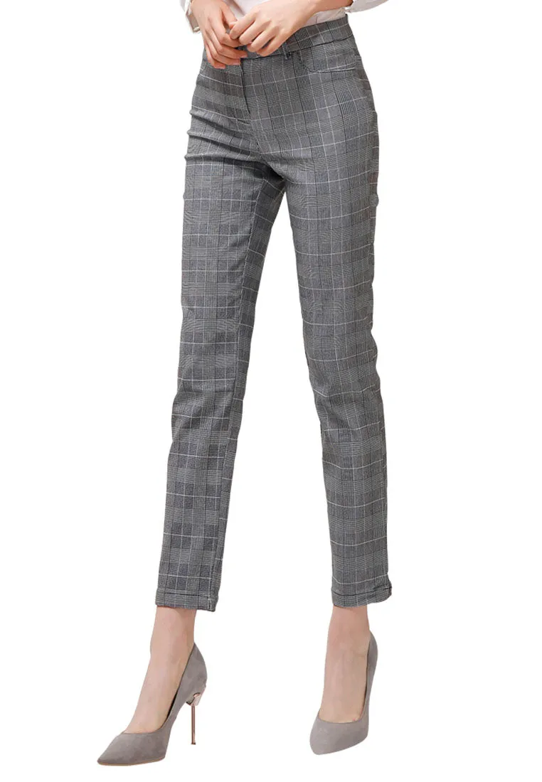 Plaid Straight Trousers