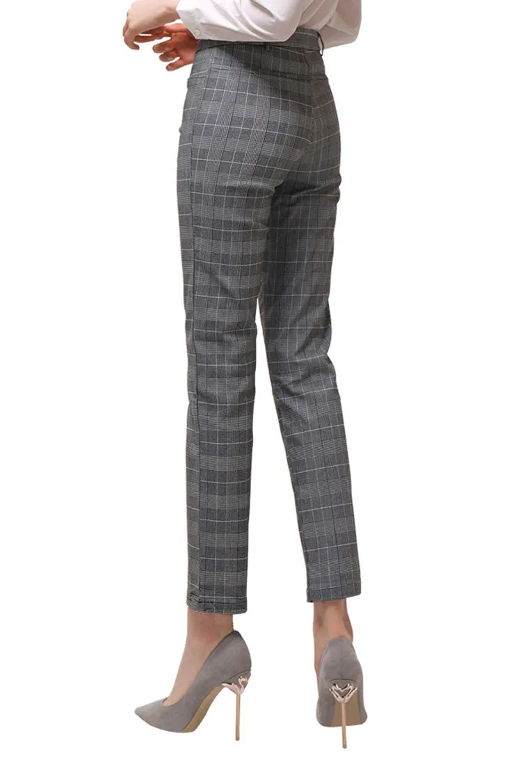 Plaid Straight Trousers