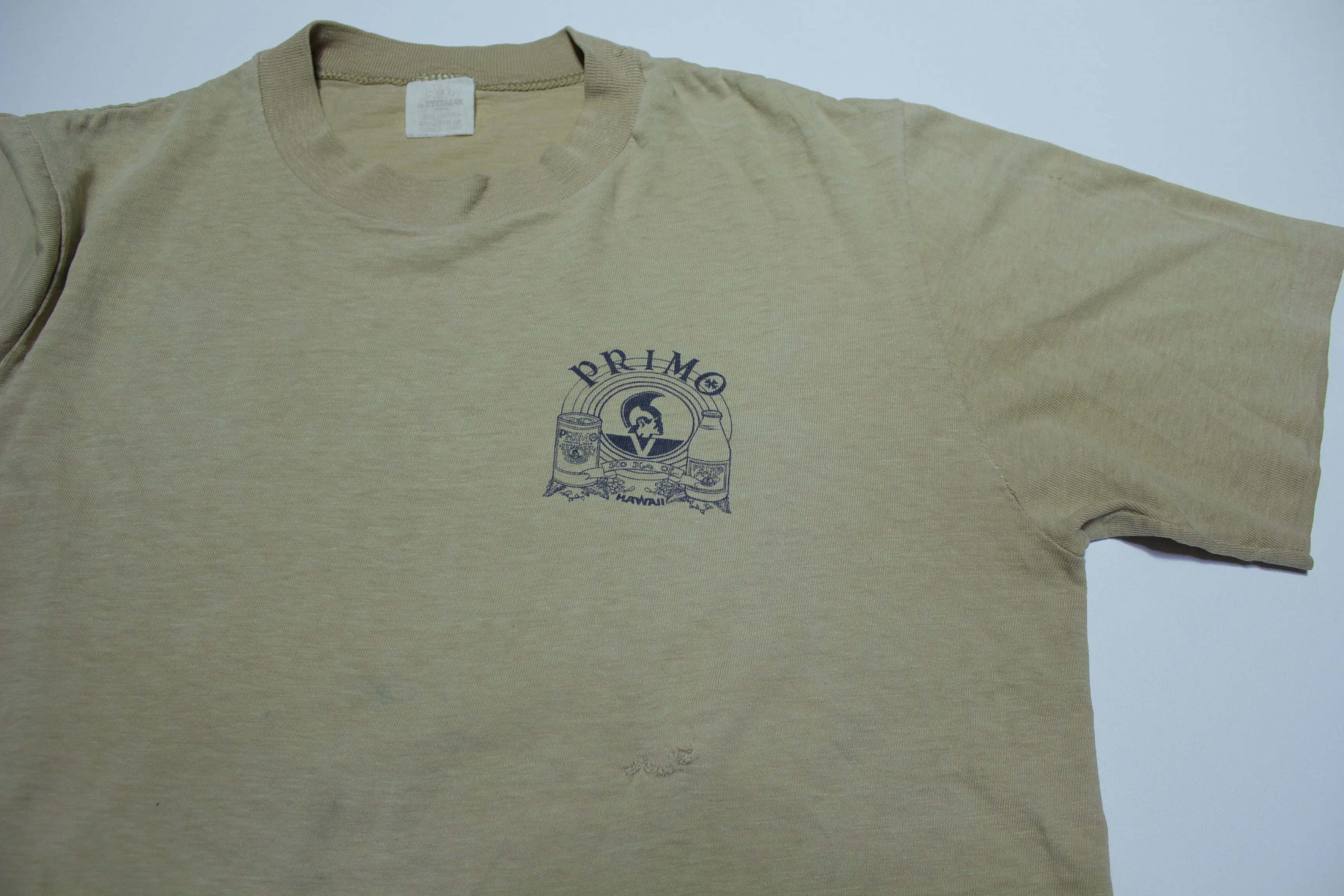 Primo Beer Hawaii Vintage Early 80's Very Rare Single Stitch Stedman Distressed T-Shirt