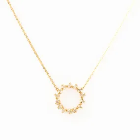 Prong Diamond Circle Necklace