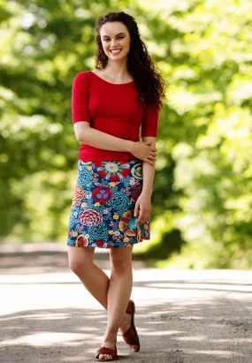 Salaam flippy skirt, bold floral