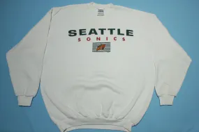 Seattle Sonics Vintage Deadstock Cocaine White Crewneck 90's Sweatshirt