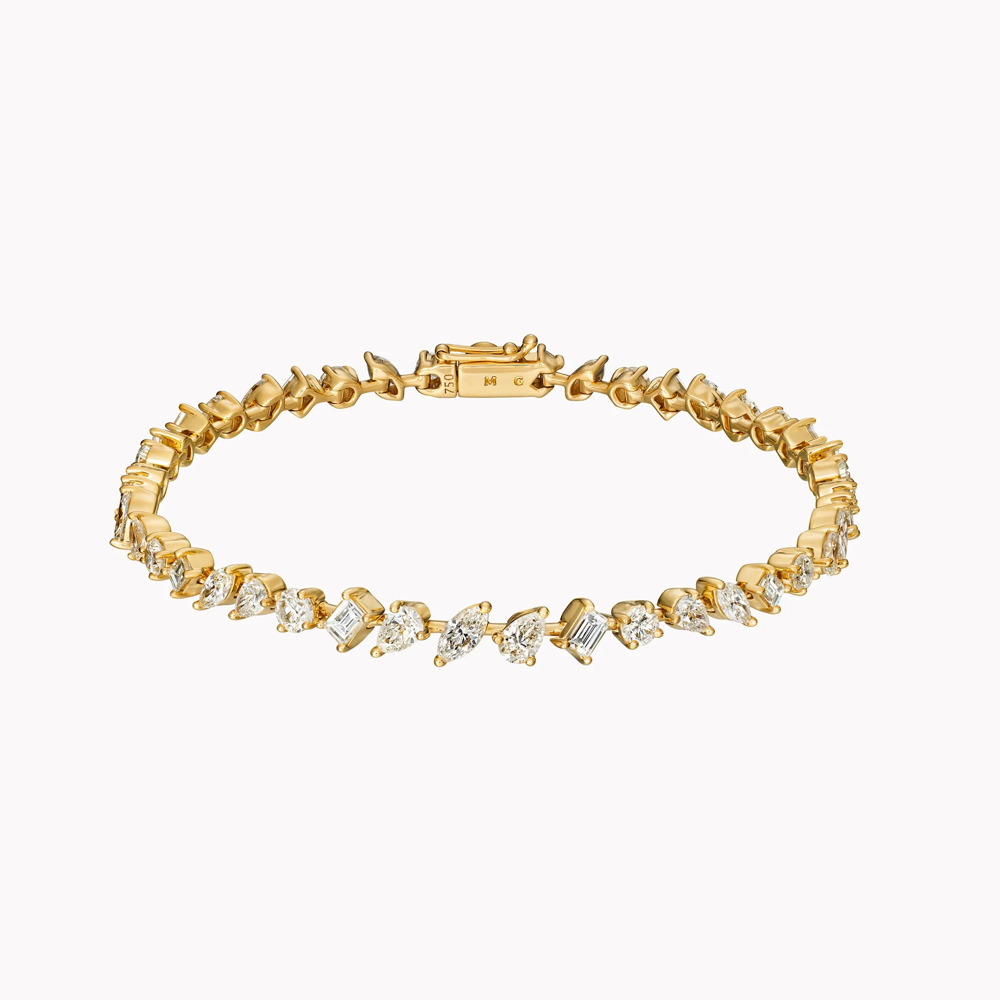 Small Multi-Shape Slant Diamond Bracelet