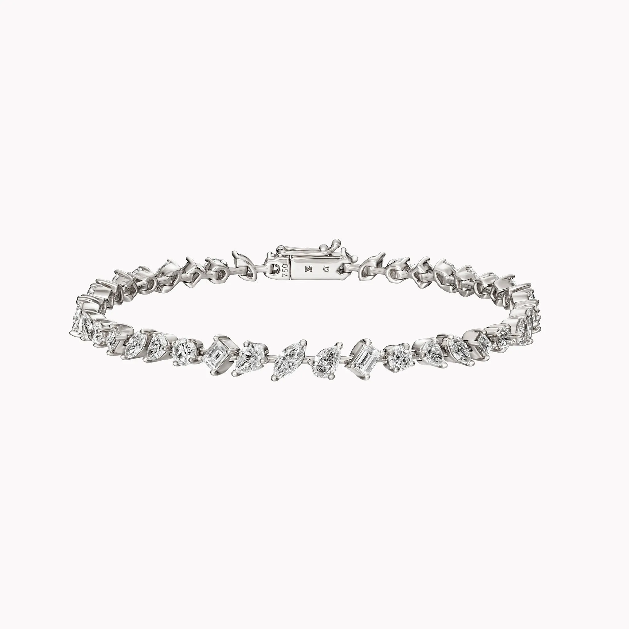 Small Multi-Shape Slant Diamond Bracelet