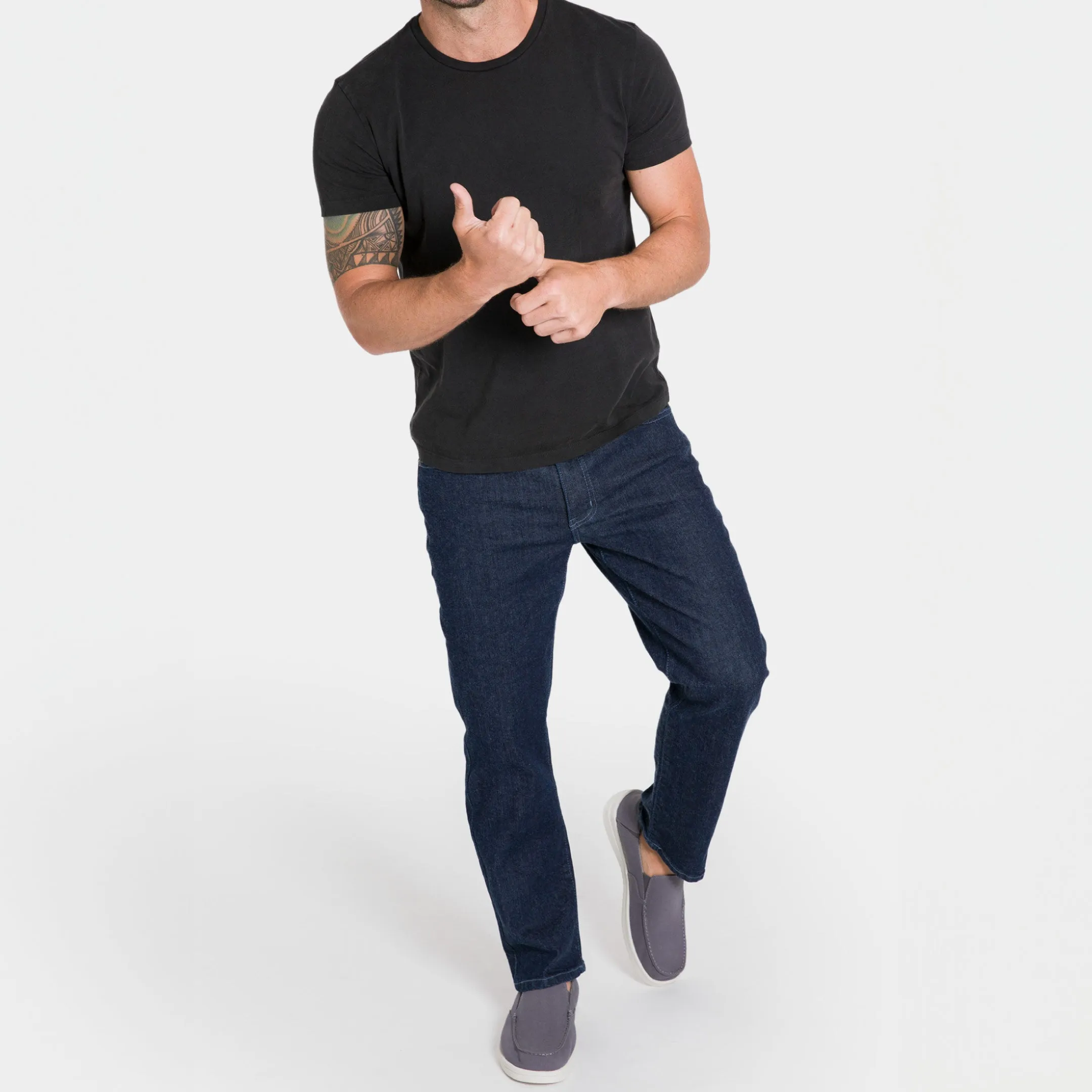 Straight Fit Indigo Wash Essential Jeans