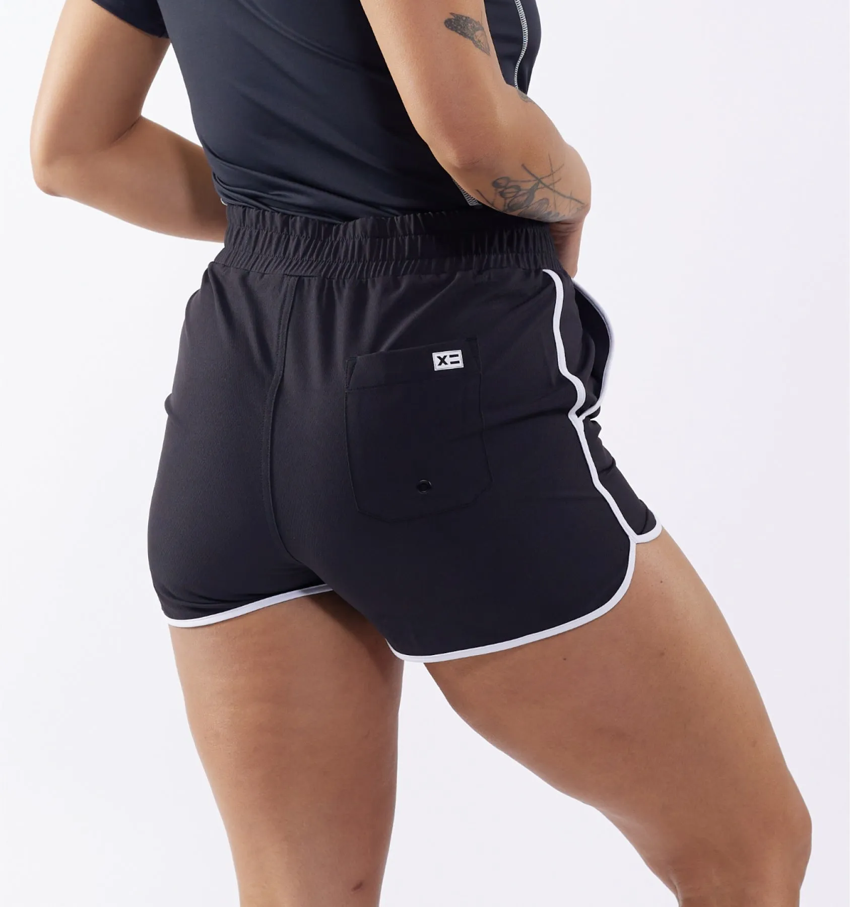 Swim 2.5" High Waisted Board Short - Black Novelty