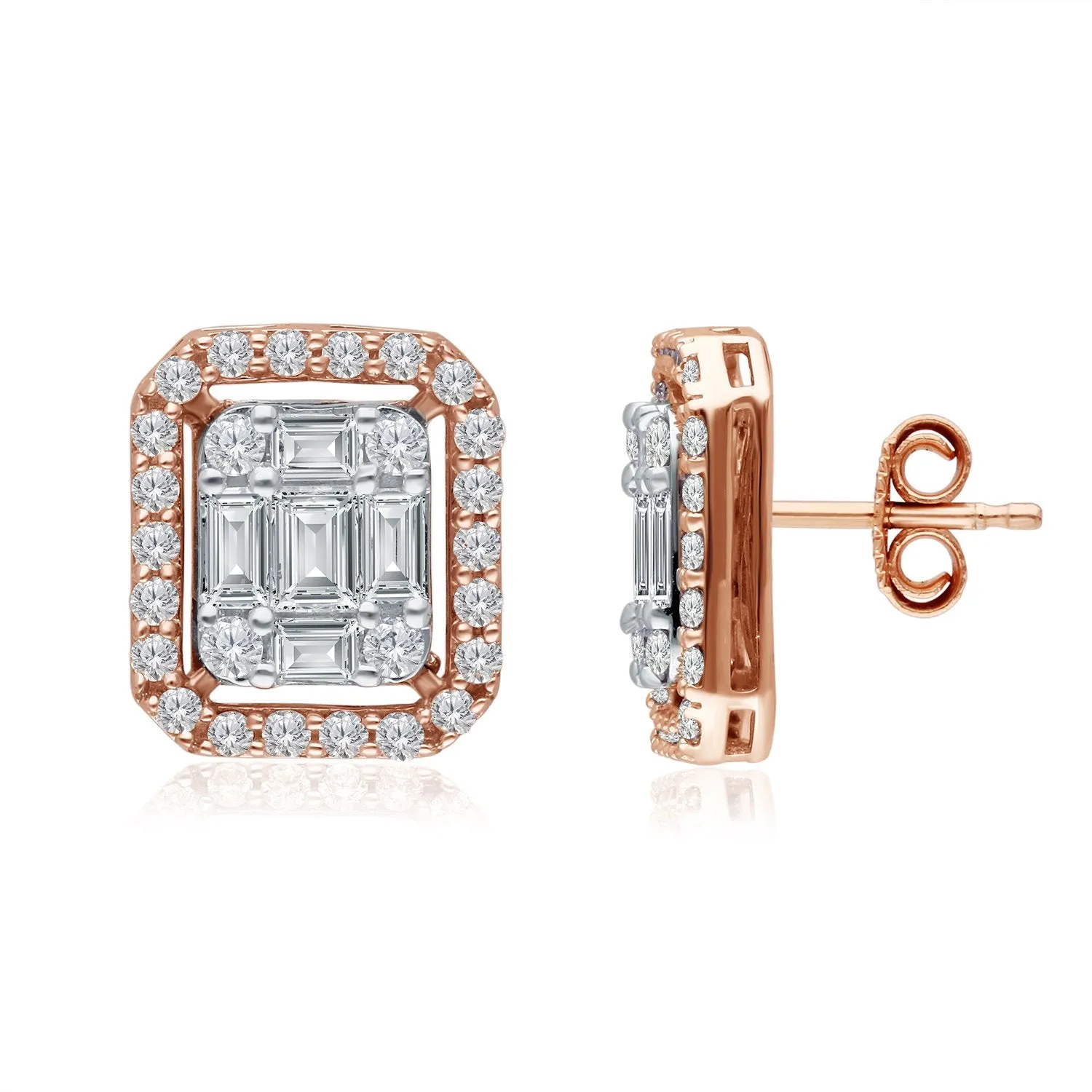 Two Tone Gold Diamond Legendary Earrings