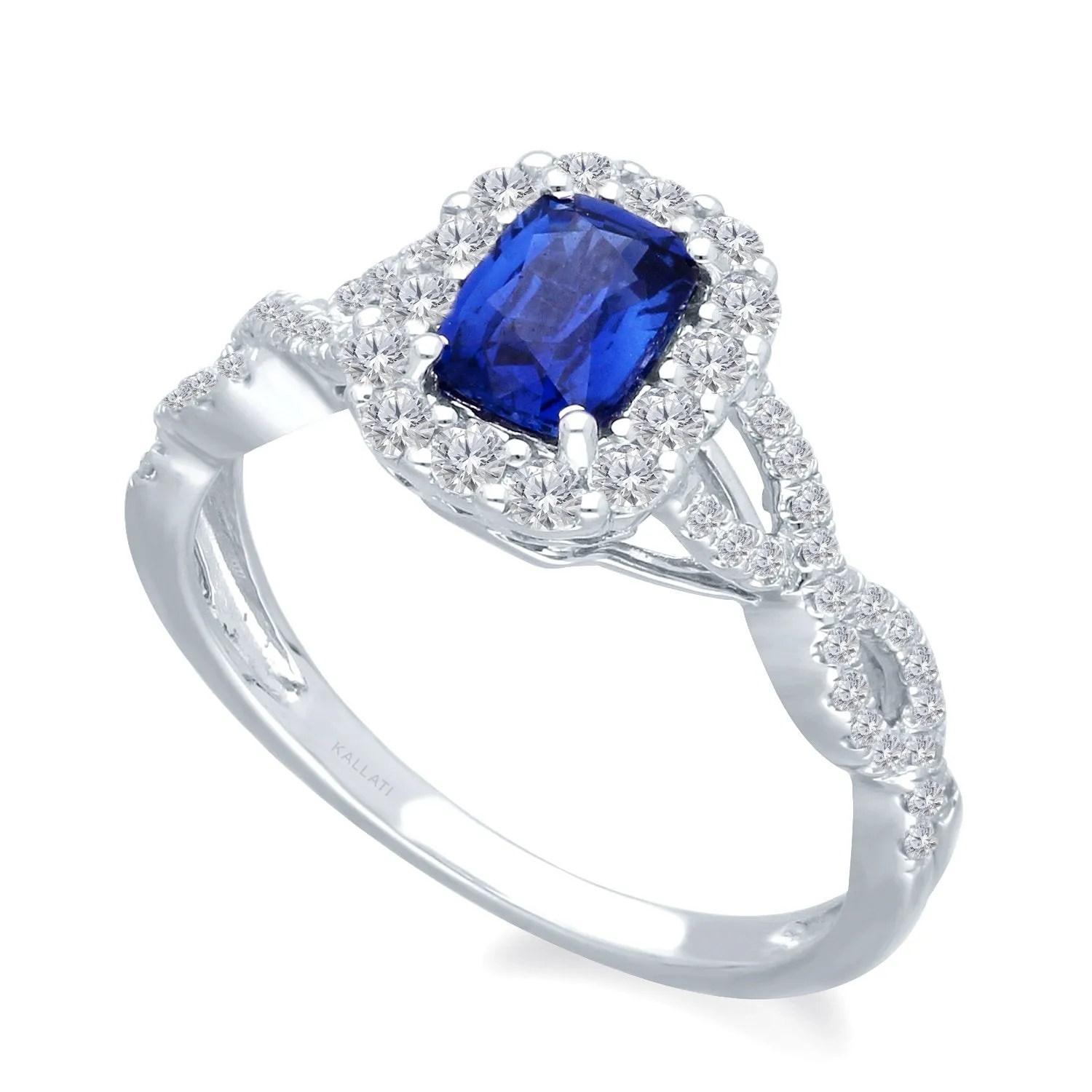 White Gold Lab Certified Sapphire & Diamond Heirloom Ring