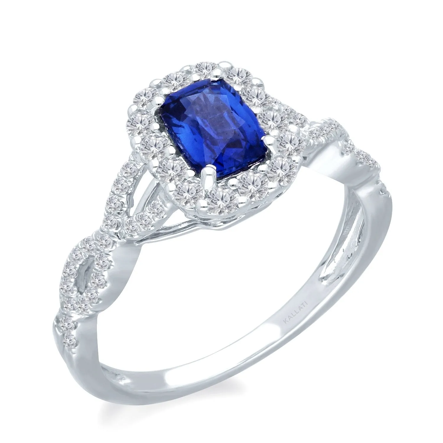 White Gold Lab Certified Sapphire & Diamond Heirloom Ring