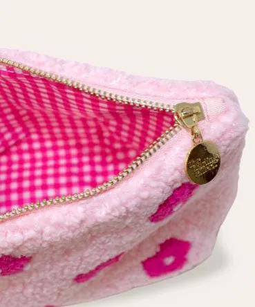 Zippered Teddy Pouch - Pink Floral